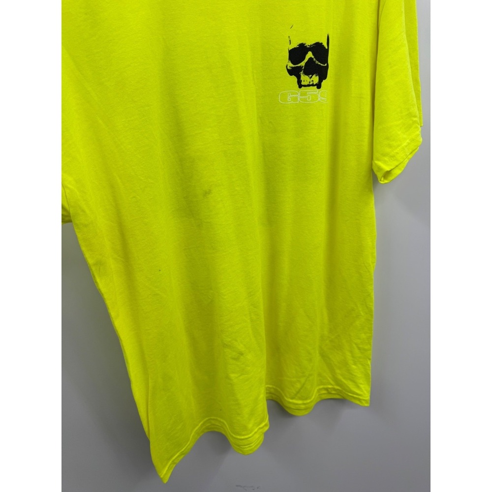 G59 T-Shirt Mens Large Neon Yellow 100% Cotton Skull Graphic Short Sleeve NWOT‎ - Picture 9 of 13